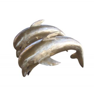 不锈钢海豚_公园动物雕塑